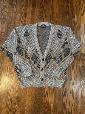 Vintage 90s Knit Grandpa Cardigan